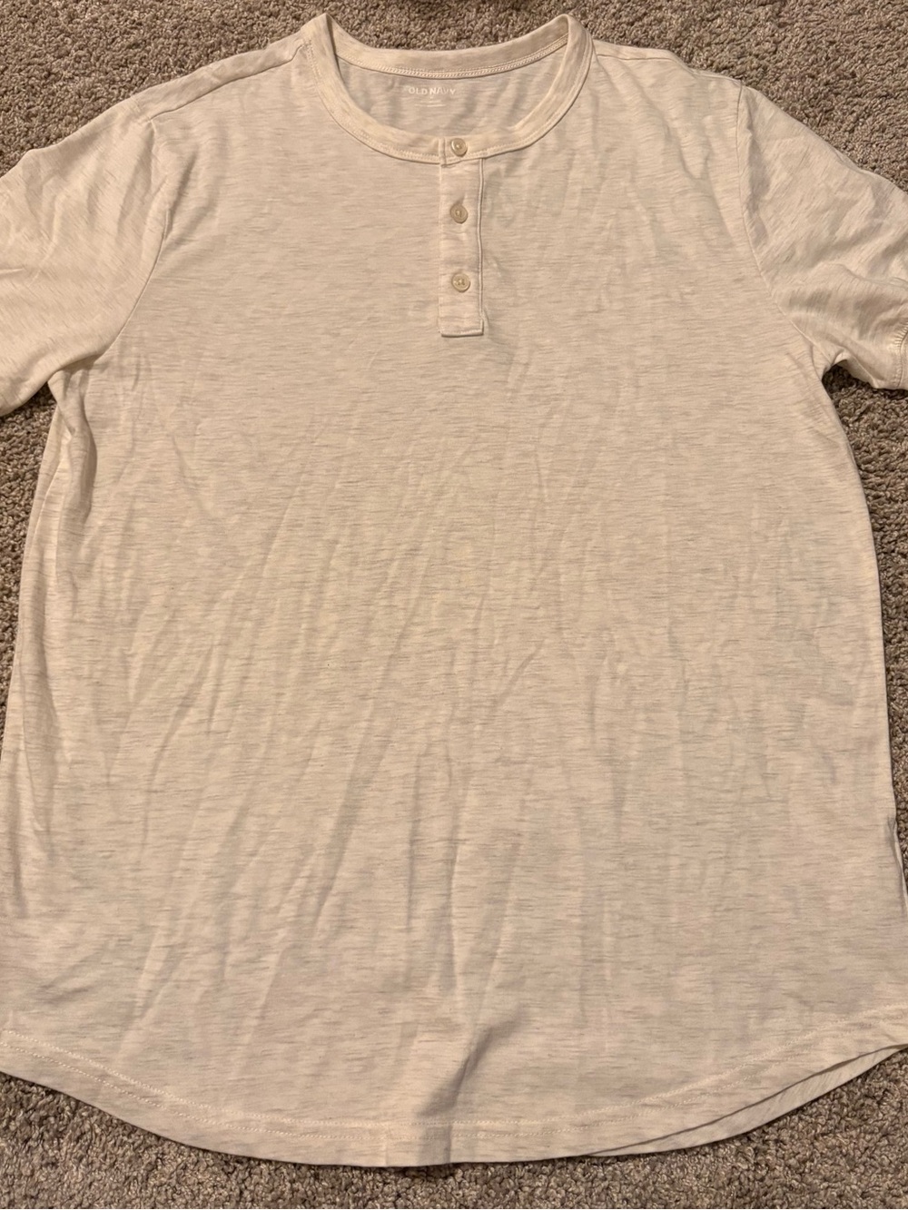 Old Navy Men's Short-Sleeve Henley - Light Cream